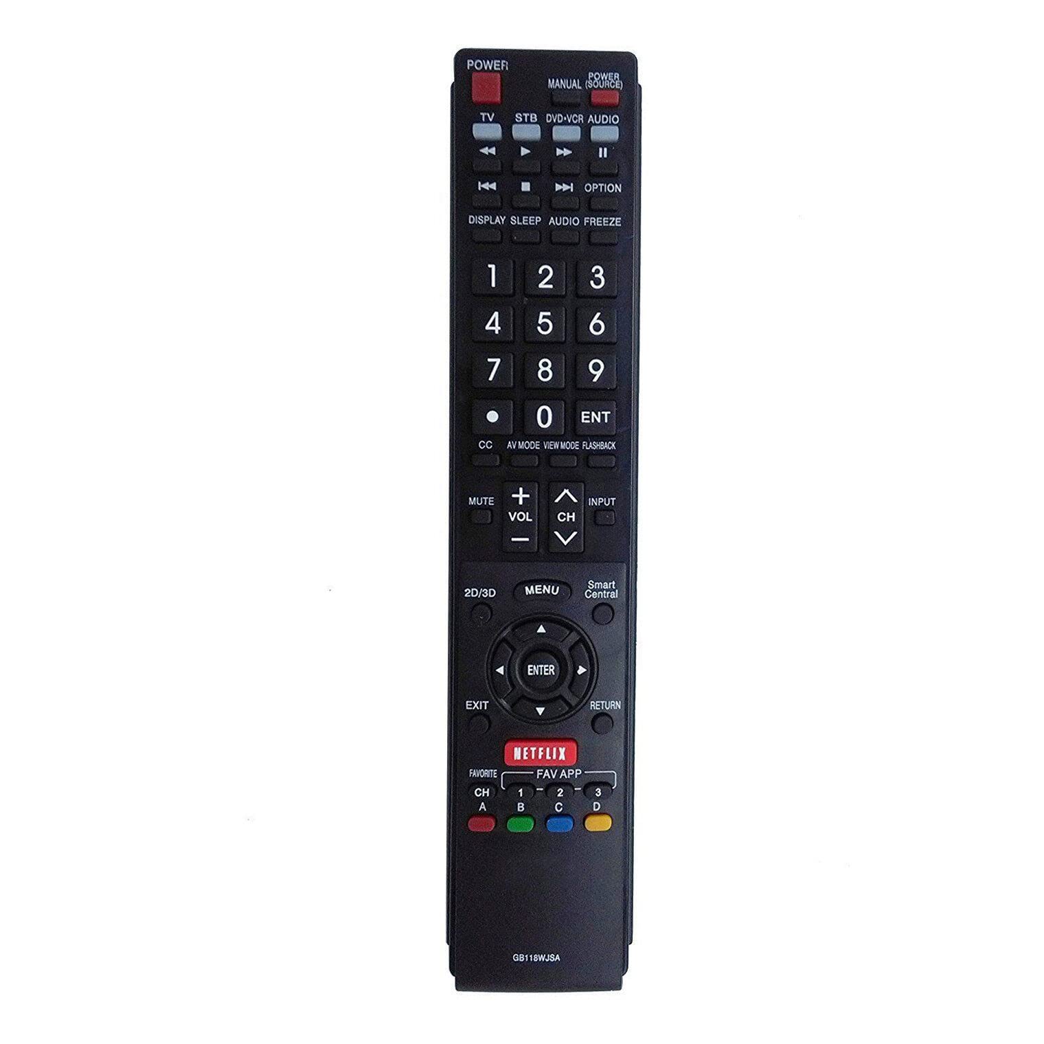 New GB118WJSA Remote Control Compatible with Sharp AQUOS TV LC-70EQ10U GA890WJSA LC-43LE653U