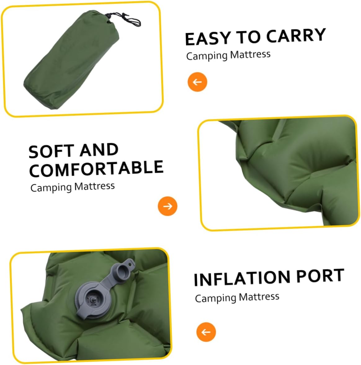 HANABASS Outdoor Inflatable Sleeping Mat Ultralight Camping Mattress for Backpacking and Hiking Compact Design Green