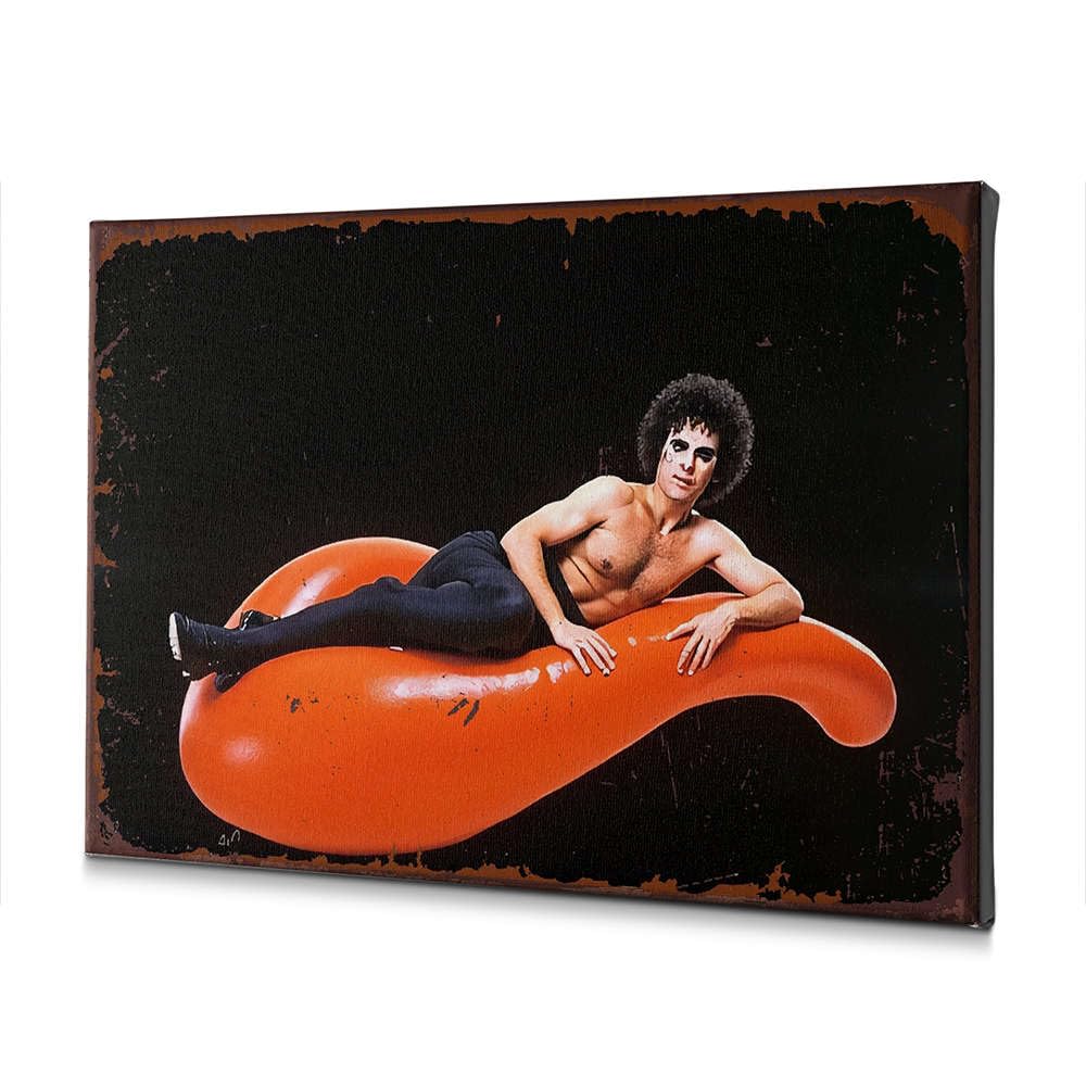 Tableau sur toile homme afro avec nuances orange haut de gamme