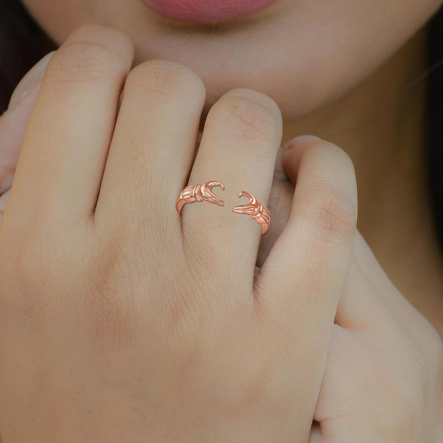 INFUSEU Cute Rose Gold Rings for Women Girls, Love Gifts for Her - Image 3