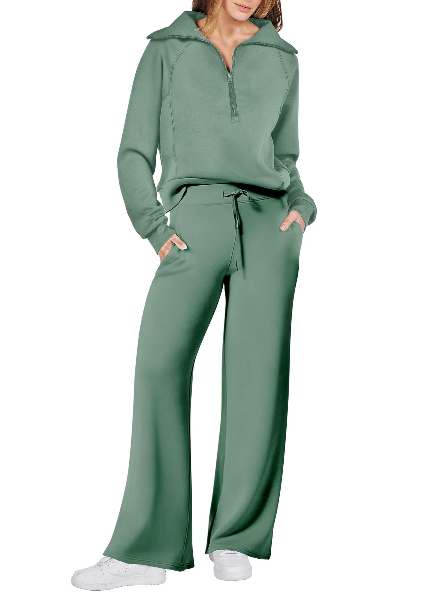 TANMESSOWomen's 2-Piece Matching Sweatsuit 2025 Oversized Sweatshirt and Sweatpants Tracksuit Lounge Set