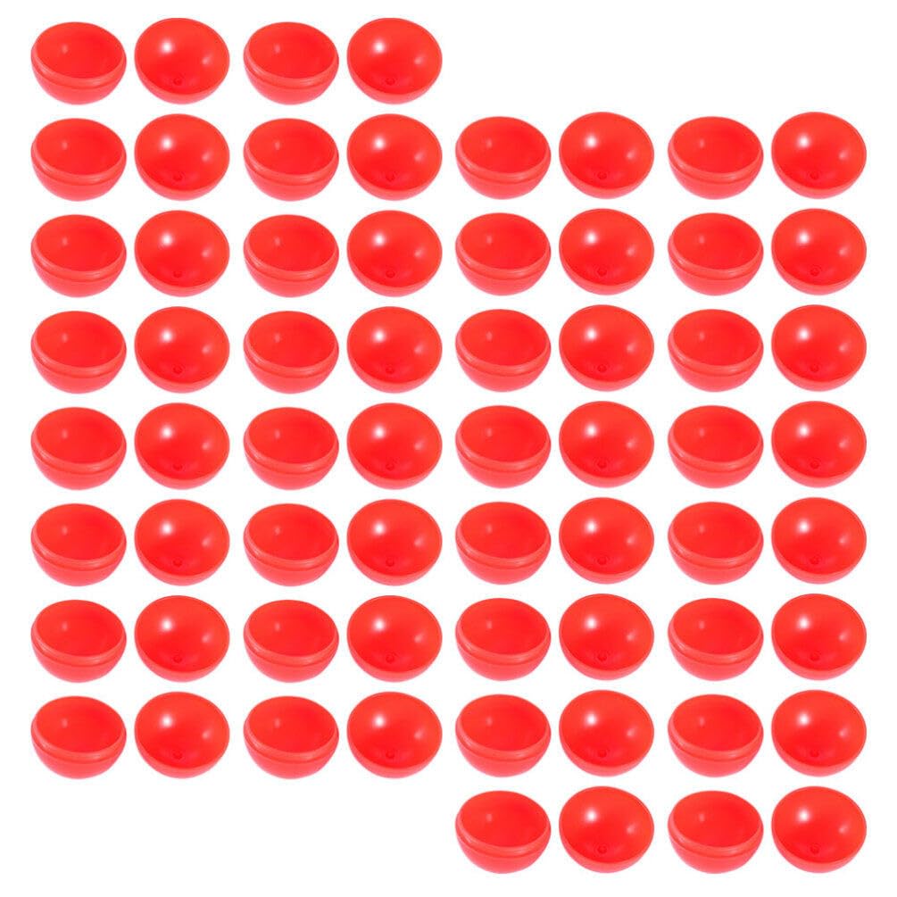Cabilock Raffle Openable 50pcs Raffle Balls, 3cm Hollow Balls Plastic Bingo Balls Pong Balls Table Tennis Balls Round Capsules Game Balls Props for Games Red