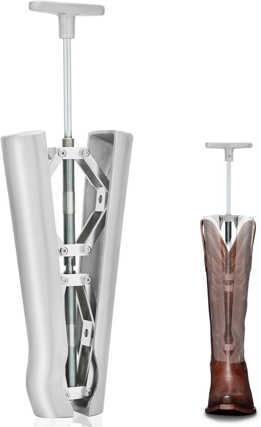 Boot Calf & Shaft Stretcher, Cast Aluminium Shoe Sretchers for Cowboy, High, Leather & Work Boots, Relieves Boot Tightness on Ankle & Calf