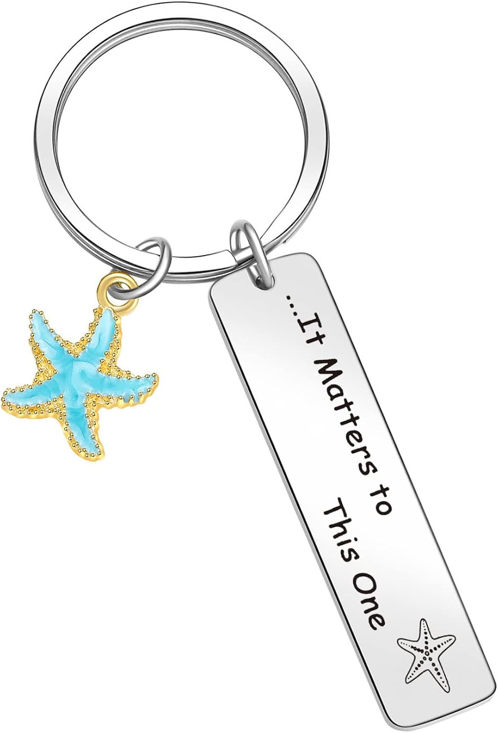 ORZOESD Llavero de estrella de mar, regalo de historia de estrellas de mar, joyería de agradecimiento para profesores, llavero de mentores