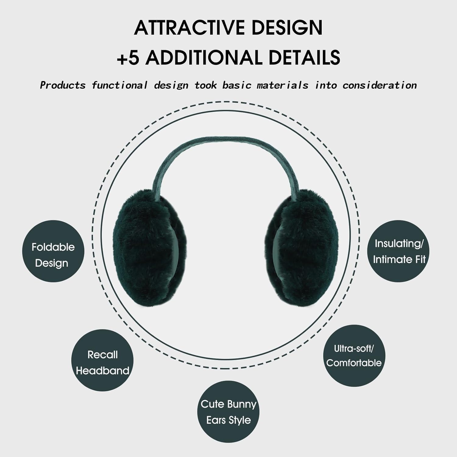 Yuoahcn Women Winter Ear Muffs Faux Fur Warm Earmuffs Lady Girls Plush Ear Warmers Outdoor Ear Covers Headband - Image 5