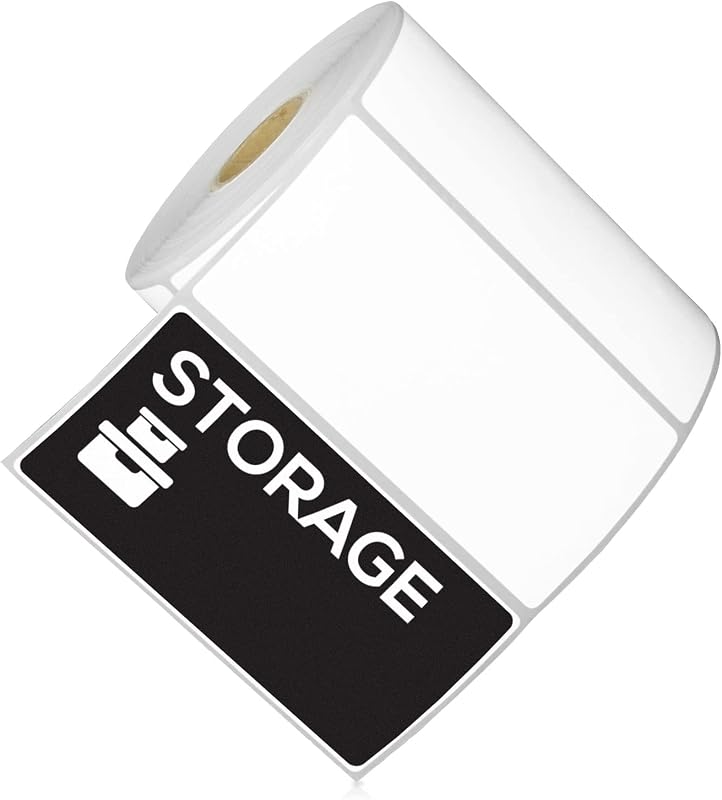 OfficeSmartLabels 4" x 2" Removable Direct Thermal Labels | Compatible with Rollo & Zebra Printers, 1" Core, Perforated, Water & Oil Resistant, 4 Rolls, 3000 Labels