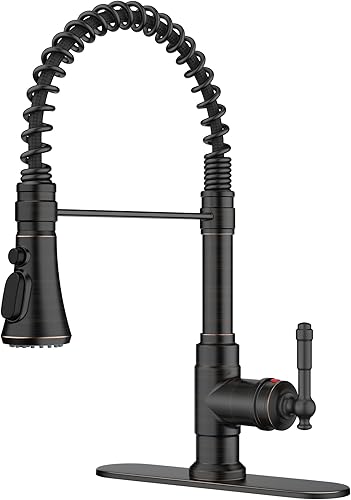 Vista 21 de FORIOUS Grifo de cocina con rociador extraíble, grifo de fregadero clásico de resorte extraíble de acero inoxidable comercial de una sola manija
