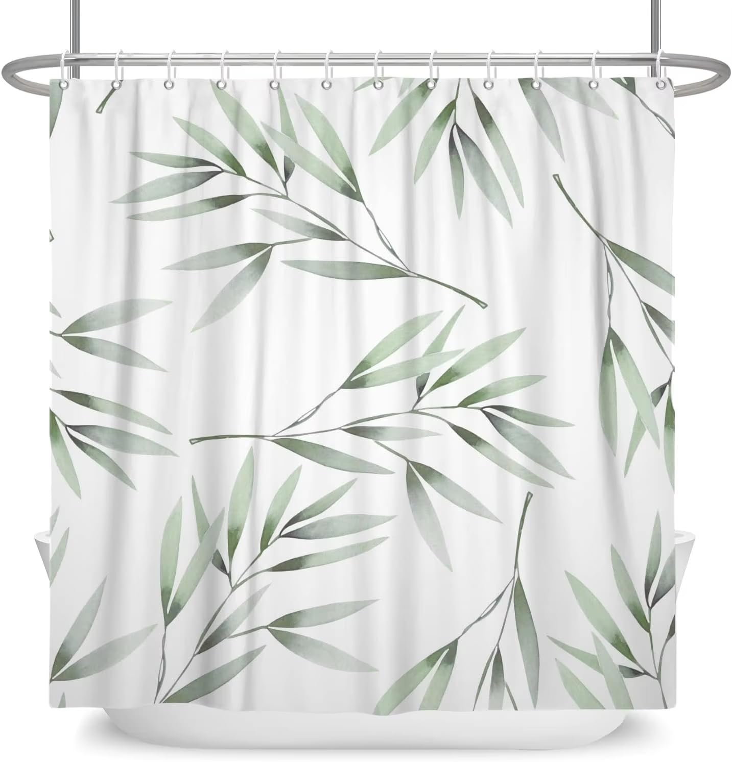 Rideau de douche feuille de bambou rideau baignoire imperméable