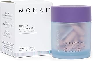 MONAT IR Hair Supplement - Supports Longer, Stronger, Denser Strands with Visible Thickness & Shine, Advanced Daily Formula for Women & Men with Biotin, Niacinamide & Hyaluronic Acid - 1 Month Supply