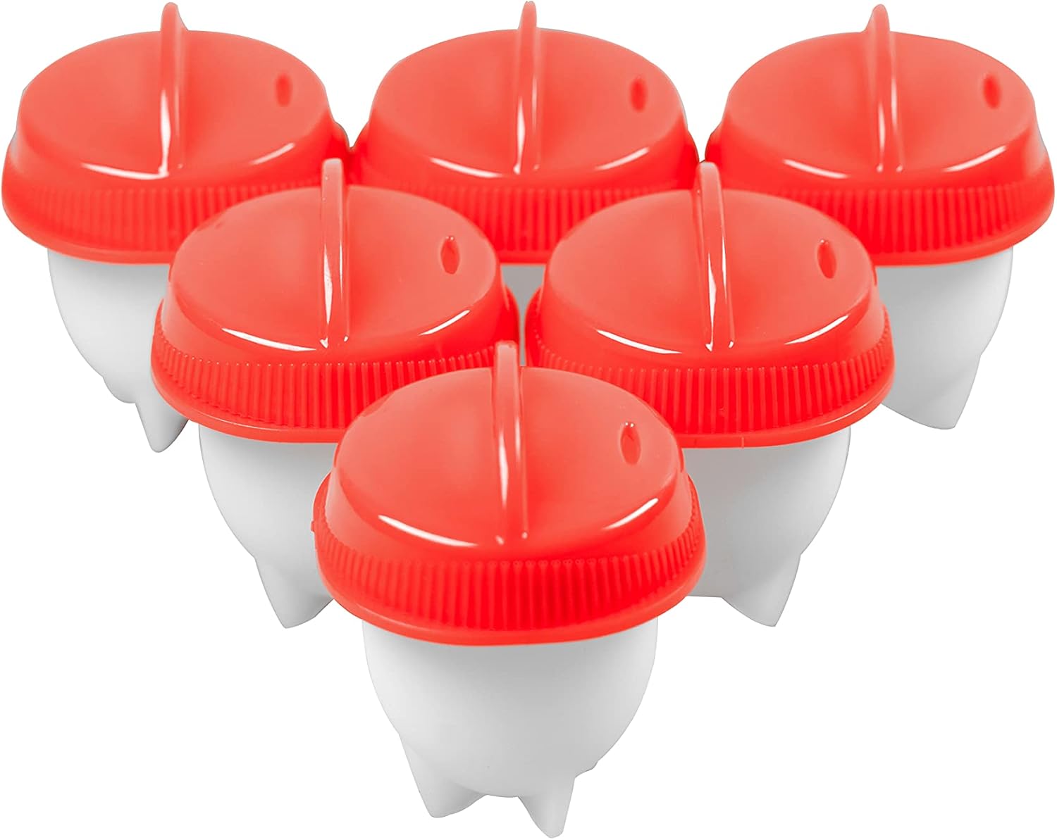 6PCS Kitchen Egg Cooker Set Nonstick Silicone Egg Cups Premium Silicone Eggs Maker for Soft and