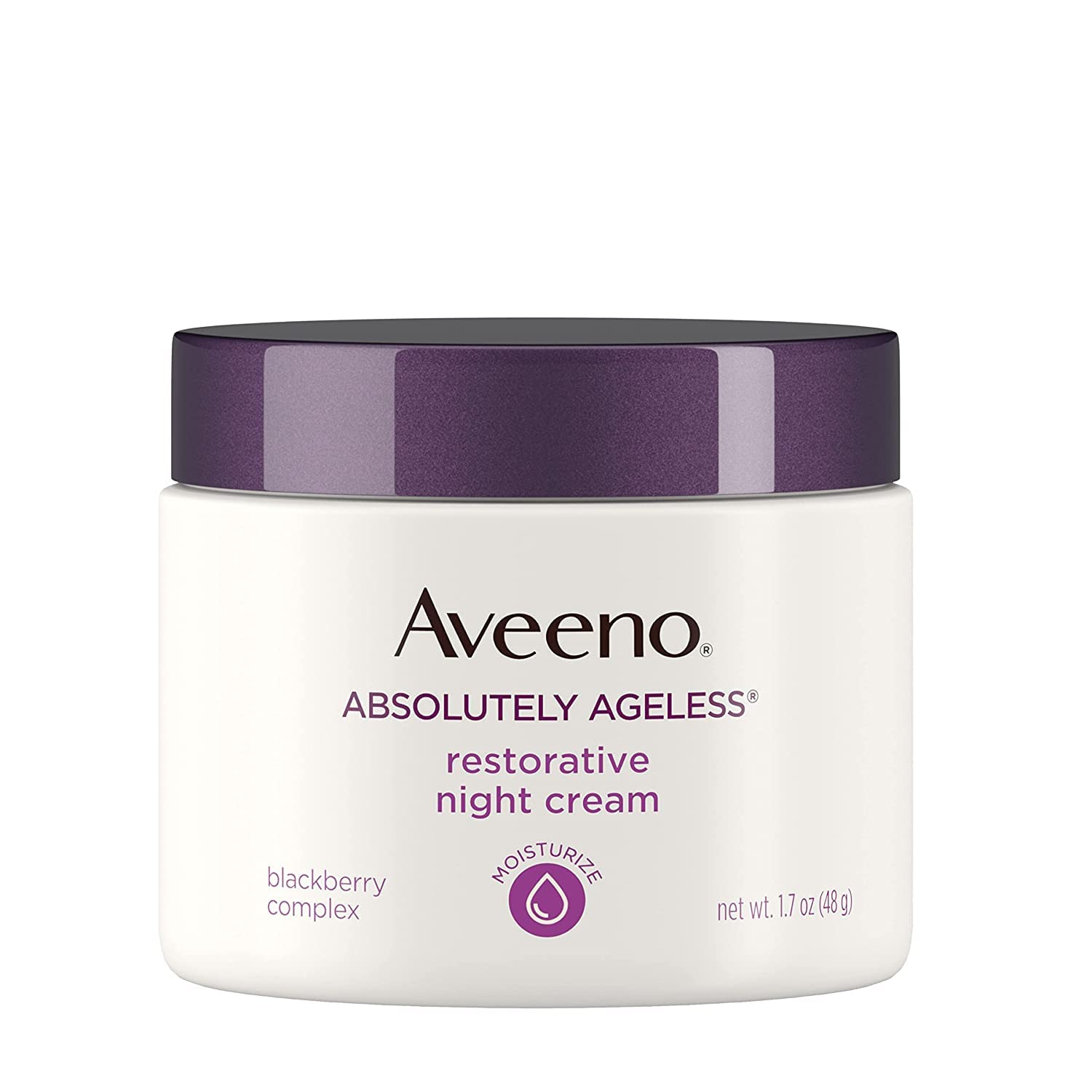 Aveeno Absolutely Ageless Restorative Night Cream Facial Moisturizer with Antioxidant-Rich Blackberry Complex, Vitamin C & E, Hypoallergenic, Non-Greasy & Non-Comedogenic, 1.7 fl. oz (Pack of 2) Aveeno Absolutely Ageless Restorative Night Cream Facial Moisturizer with Antioxidant-Rich Blackberry Complex, Vitamin C & E, Hypoallergenic, Non-Greasy & Non-Comedogenic, 1.7 fl. oz (Pack of 2)