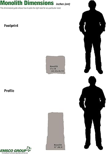 Vista 66 de Emsco Group Roca decorativa de paisaje ligera, de bajo perfil, granito, 2271 Granite