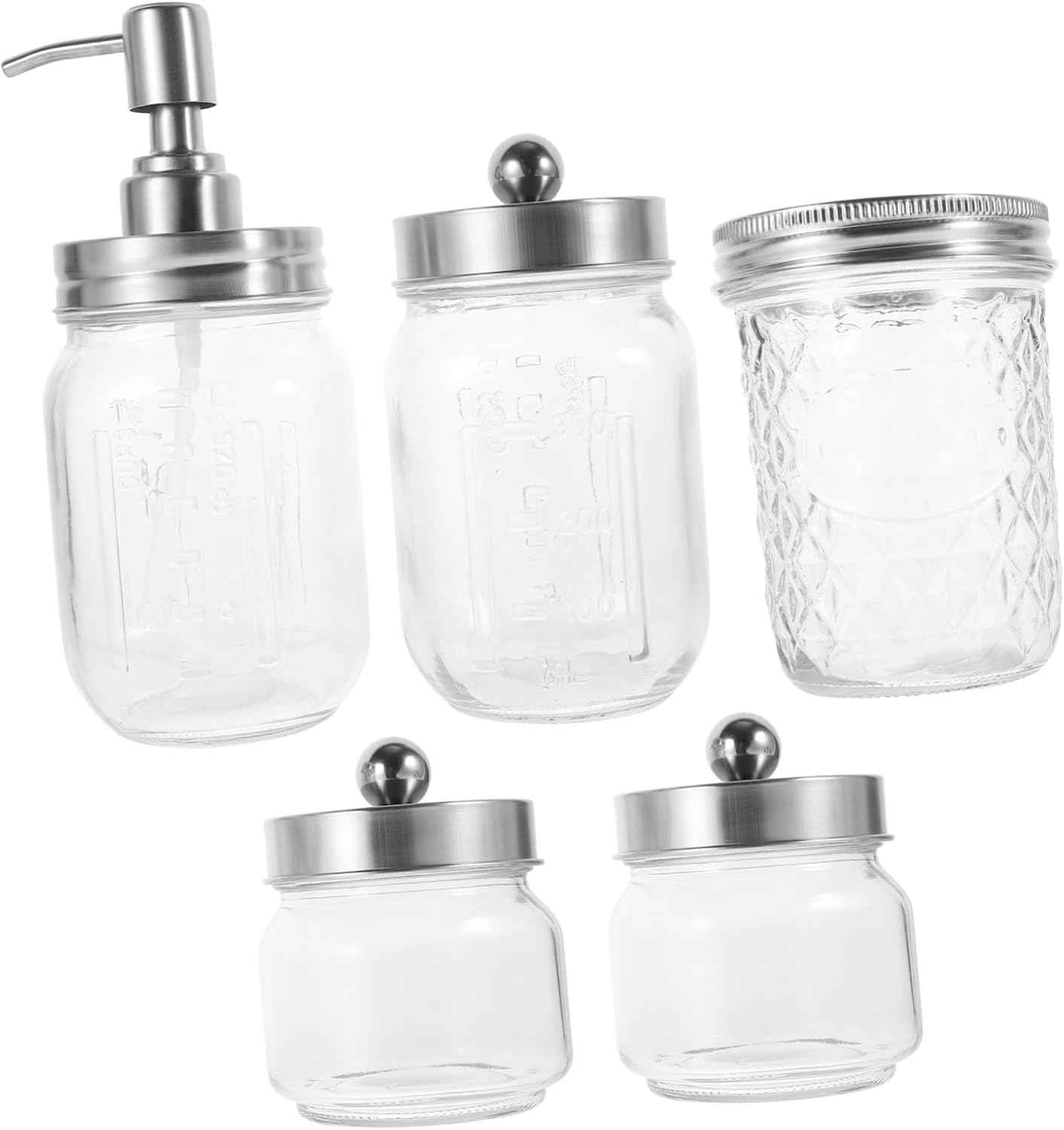 Mason Jar Bathroom Set Set Soap Dispenser Toothbrush Holder Lotion Bottles Shampoo Bottles Soap Pump