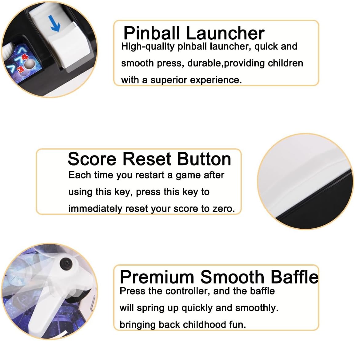 Pinball Machine Kit for Christmas, Tabletop Arcade Electronic Game, Desktop Mini Pinball Shooting Toy, Classic Retro Electronic Pinball Gifts for Boys Girls