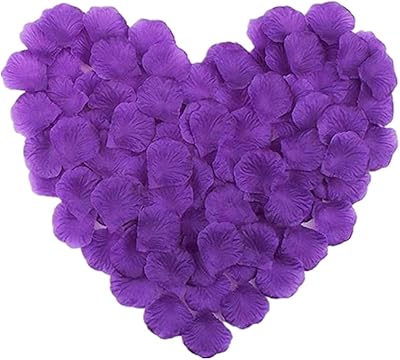 SHATCHI 200 petali di rosa in seta viola scuro per festa della mamma, matrimonio, anniversario, decorazioni da tavola per battesimi e fiori sparsi