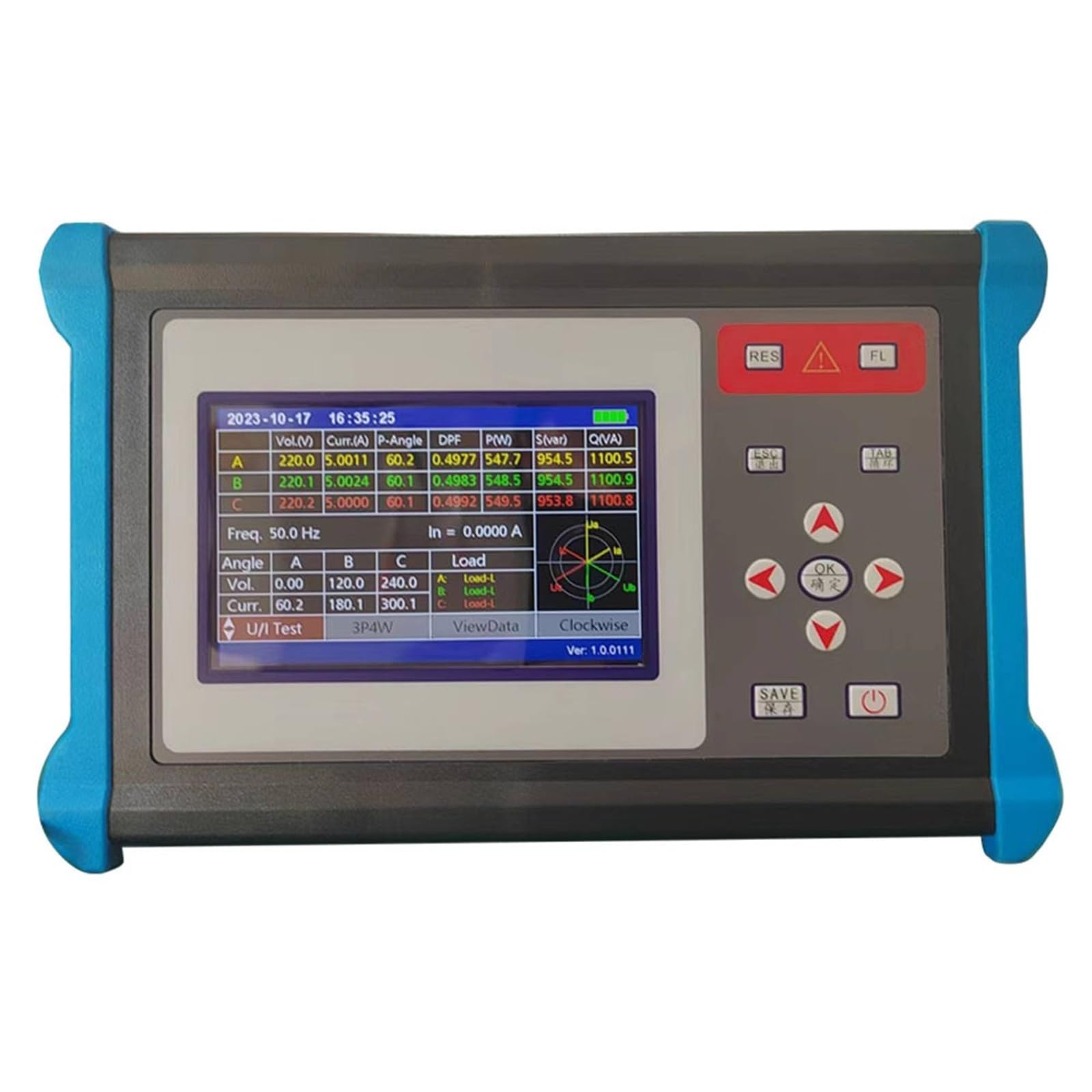 Analizzatore della qualità dell'energia, Misuratore volt-ampere trifase portatile di energia elettrica Trend Registratore dati grafico Tester analizzatore qualità alimentazione rete