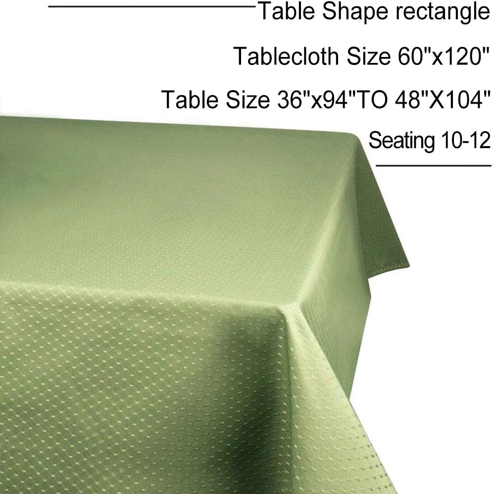 🔥 Crazy Deals VCVCOO 60×120 Inch Tablecloth Oil Resist Water Proof, Sage Green Fabric Table Cover Machine Washable, Soft Durable Table Cloth for Banquet Buffet Table Wedding