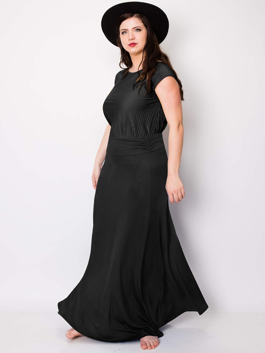 Made By Johnny Women's Solid Basic Lightweight Floor Length Flare Long Maxi Lounge Skirt (S~3XL) - Image 6