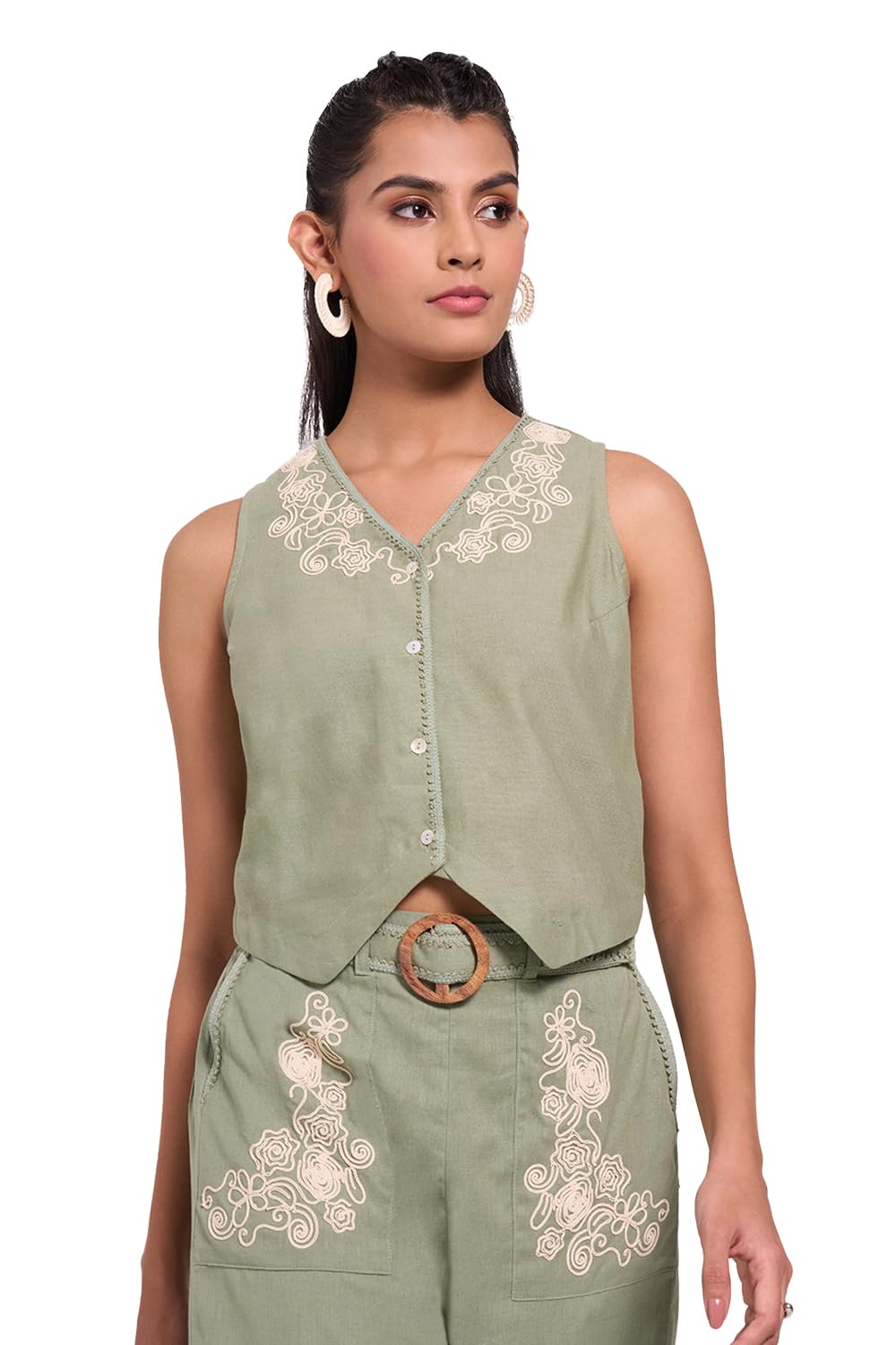 akkriti by pantaloons Women's Embroidery Regular Fit Top-picture-28