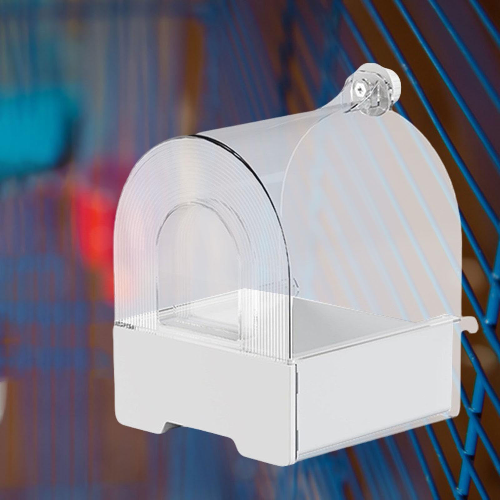 Vasca da Bagno per Pappagalli con Ganci, Scatola per Il Bagno degli Uccelli Domestici, Vasca per Uccelli, Pappagallino Ondulato, Canarino, Pappagallin, Bianco