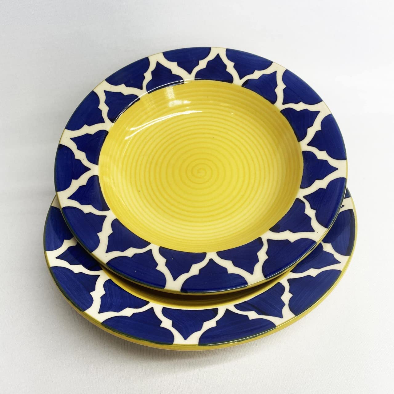 YOUR LOCAL STORE Yellow Color Fancy Studio Pottery Ceramic Side Plate Set // Soup Pasta Maggie Salad Plate // Round Shaped 7" Plate Set of 2 (Yellow) (B09STJW3HJ) Amazon Price History, Amazon Price Tracker