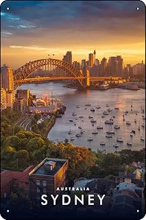 Sydney Australia Australia Poster Metal Tin Signs Cafe Beer Bar Decoration Plat 8X12" Inches Wall Art Home Decor