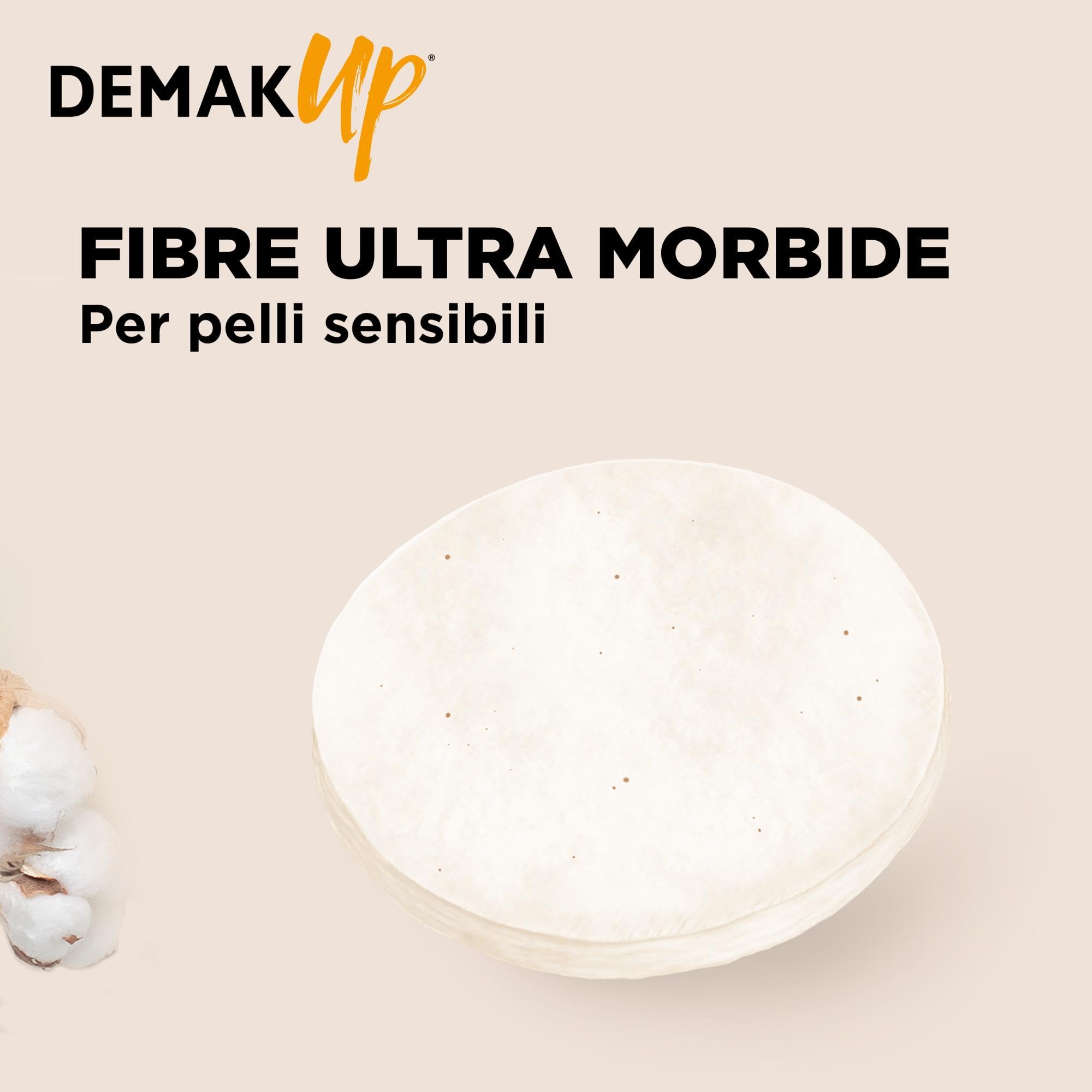 Demak'up Sensitive dischetti struccanti in cotone, Maxi Formato 4 confezioni da 64 dischetti, 256 dischetti totali