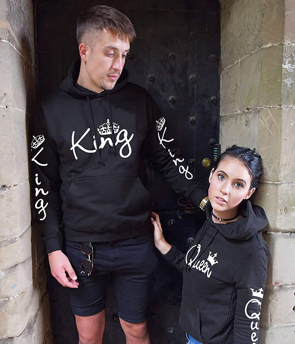 Couple Partenaire Sweat à Capuche Hoodie King Queen