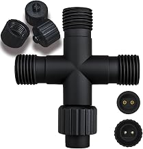 Joycome Christmas Lights Connector, 1 to 3 2 Pin Splitter Christmas Lights, IP65 Waterproof 4 Way Connector for Christmas Light for Outdoor and Indoor Light String Light Chain