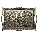 HAVLULAND Turkish Ottoman Coffee Tea Beverage Serving Square Tray (Autentic) Color