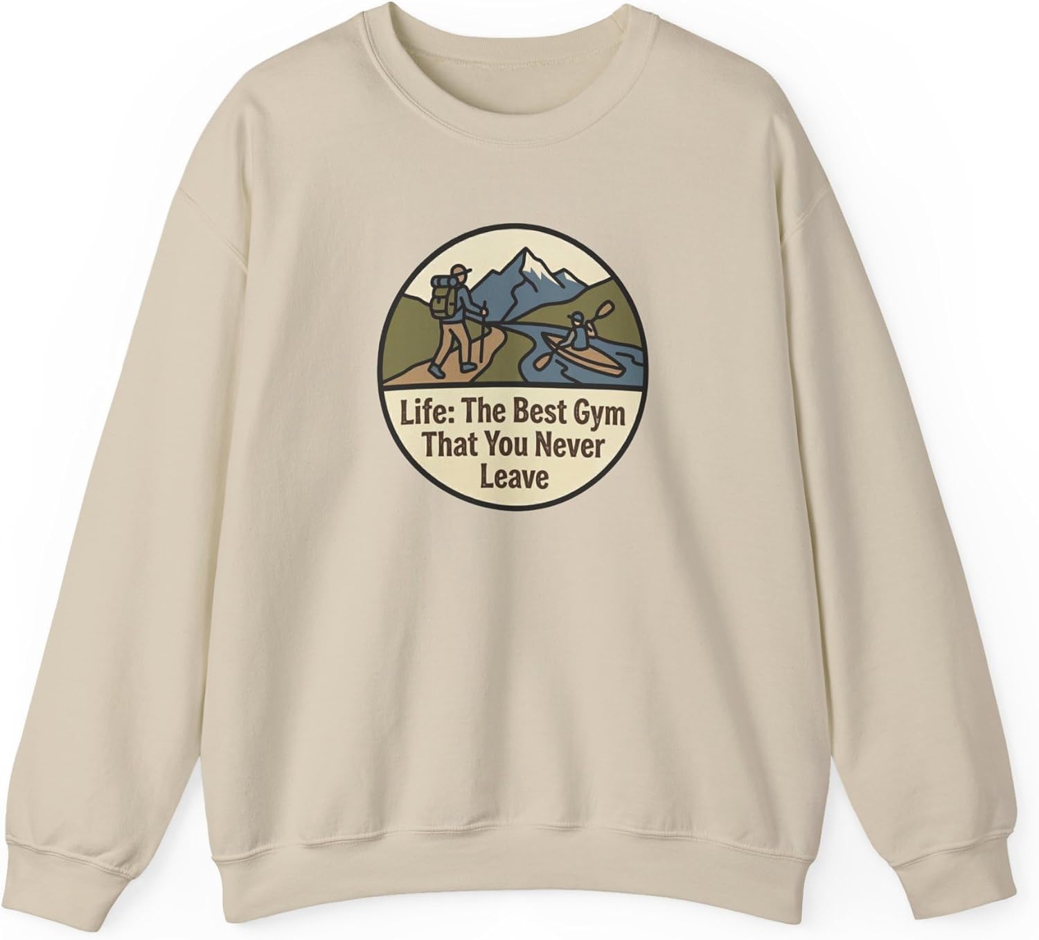 Life Is the Best Gym Outdoor Adventure Unisex Heavy Blend Crewneck Sweatshirt