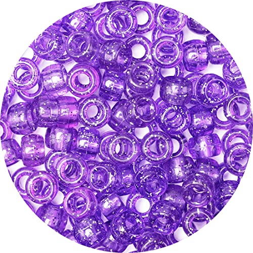 Iooleem Pony Beads(1000pcs Dark Purple Glitter Pony Beads), Beads for Jewelry Making, Crafts, Beading Supplies, Arts & Crafts Materials for Jewelry Making.
