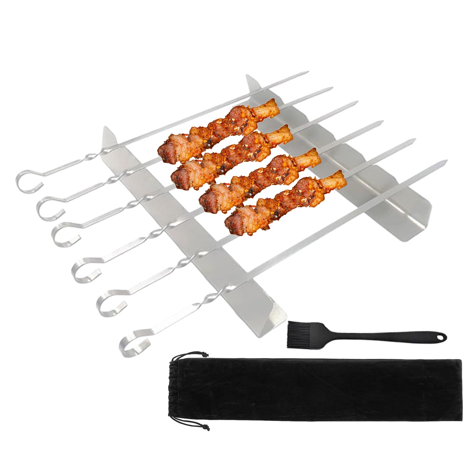 Rack de brochettes BBQ pour vos soirées conviviales autour du poisson et légumes