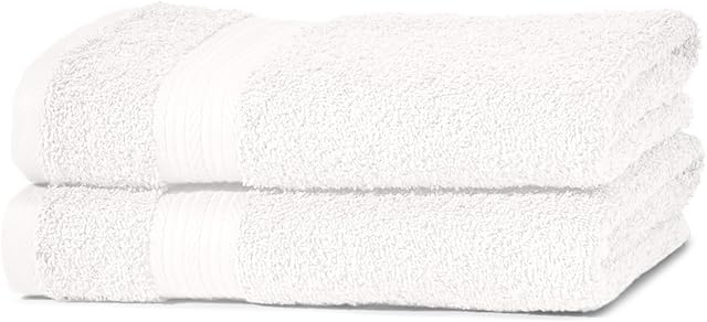 Amazon Basics AB Fade Resitant, 100% Cotton, Forever White, 2 Hand