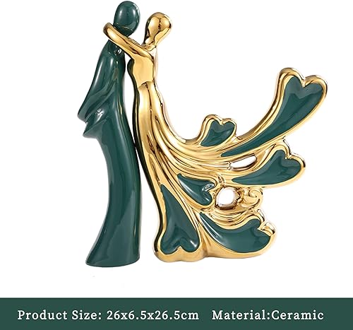 Miniatura 16 de Estatua moderna de arte abstracto de cerámica, estatuas de pájaros, figuras de pájaros de cerámica dorada, decoración del hogar, figuras