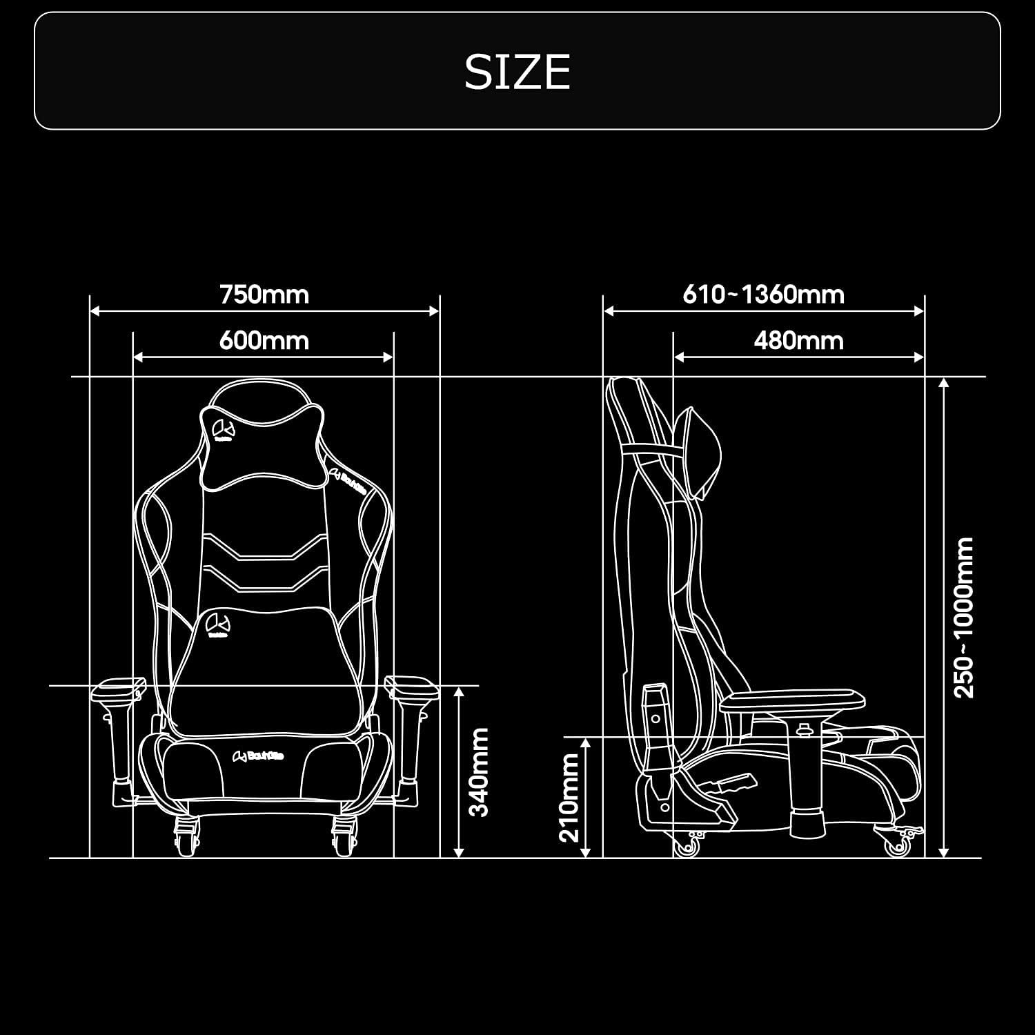 Bauhutte GX-570-RD Gaming Floor Chair, Red, One Size