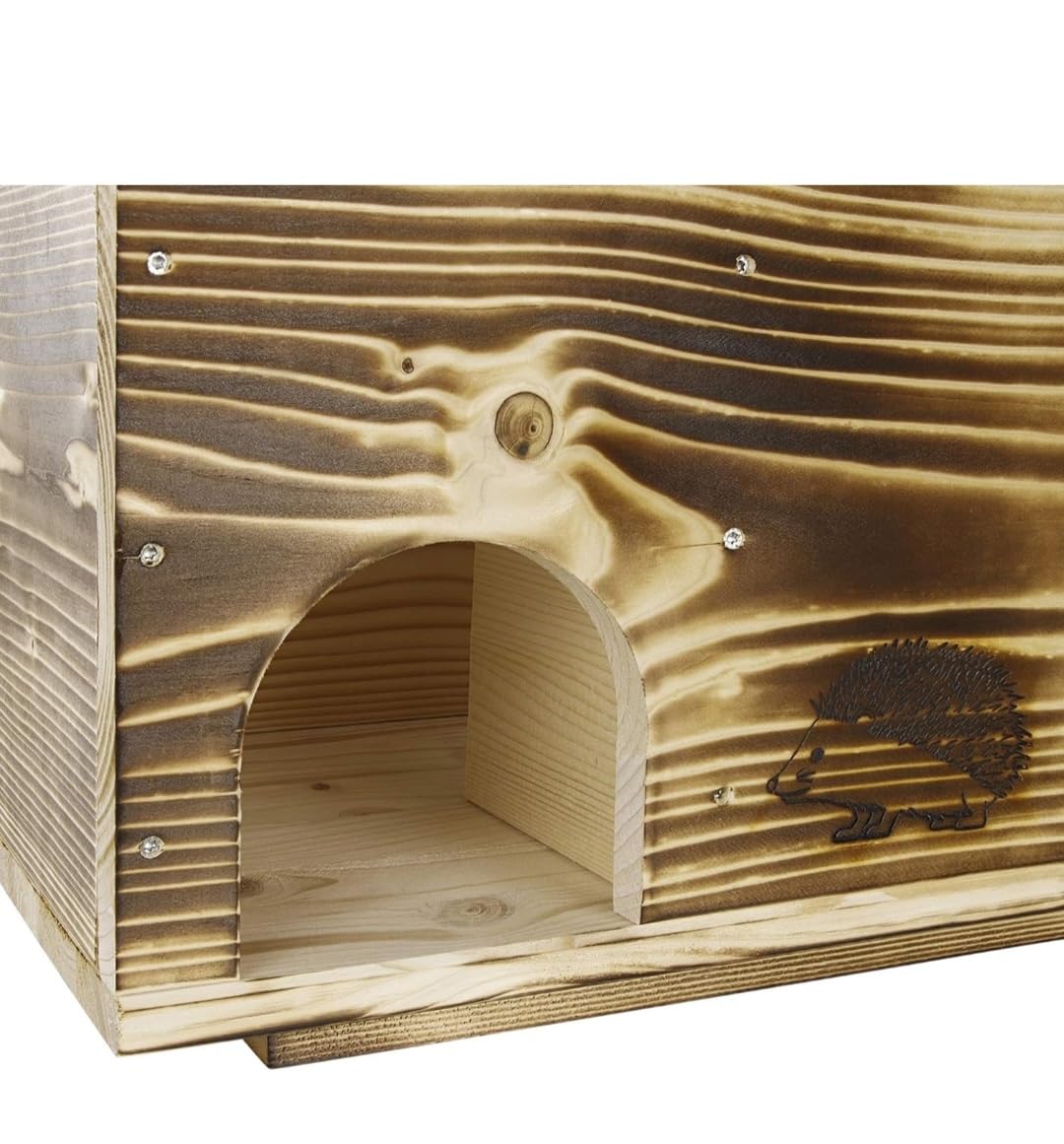 Igelhaus Igelhotel Igelhütte Futterhaus für Igel Igelfutterhaus edel geflammt (IG)