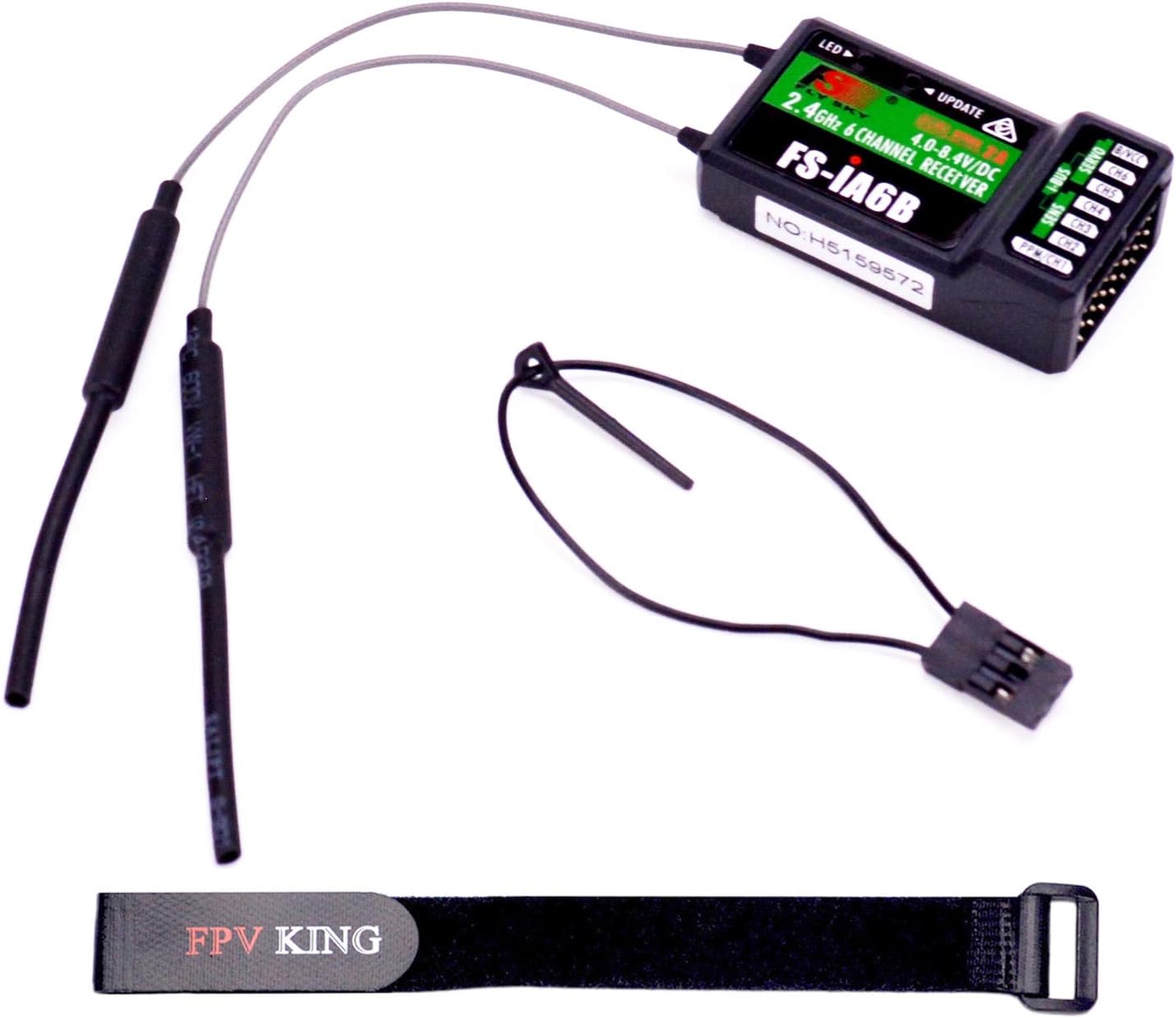 Flysky FS-iA6B кабыл алгычы, бекиткич сайгычы жана Lipo батарея боосу