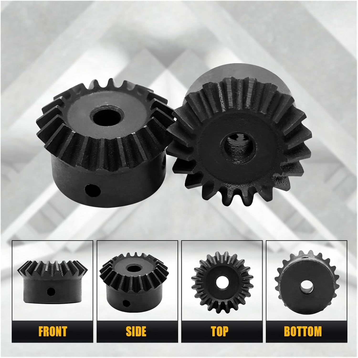 2pcs 2mod 2M 25T bore 10/12/14/15/16/17/18/19/20/22/24/25mm Bevel Gear 90 Degree Hard Tooth Surface 1 : 1 CNC Machine(19mm keaway 6mm)