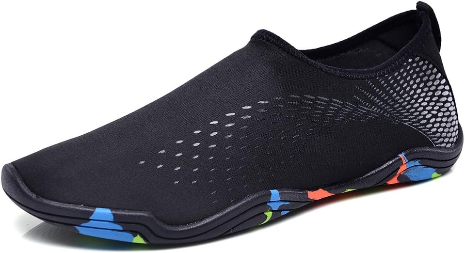 KuBua Water Shoes Swimming Shoes Beach Walking Sandals Sports Aqua Shoes Diving Shoes for Surfing,Boating,Fishing,Yoga with Quick Dry Drainage Holes Mens Womens Rubber Material
