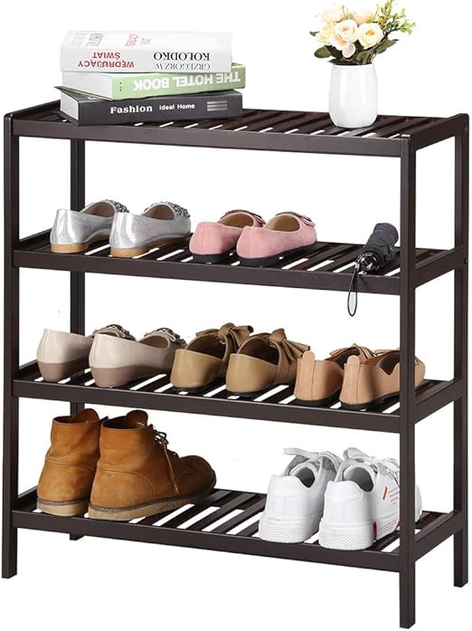 Amazon Langria ラック シューズラック 靴ラック オープンラック 収納ラック 4段 玄関収納 靴置き 天然竹製 組み立て式 おしゃれ 大容量 幅76 5x 奥行25cm X 高さ55 Cm 据え置き型シューズラック オンライン通販