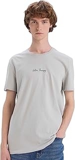 تيشرت طراز X3932AZ للرجال منسوج برقبة دائرية ضيقة وأكمام قصيرة وقصة ضيقة للرجال من ديفاكتو