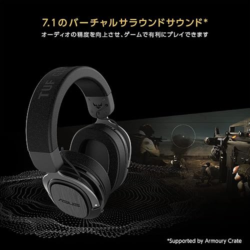 Vista 3 de ASUS TUF Gaming H3 inalámbrico 24 GHz inalámbrico sonido envolvente virtual 71 ligero micrófono certificado discord USB-C compatible con laptop