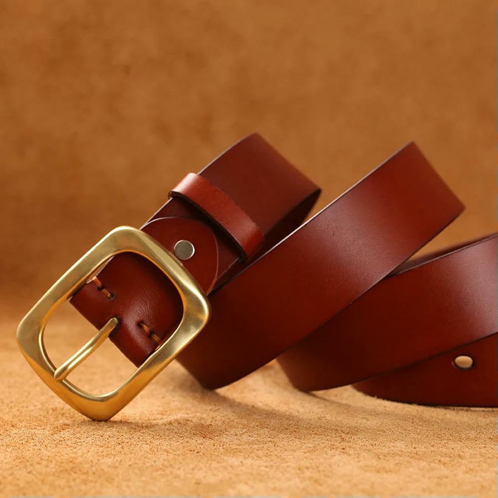 Cintura con Fibbia Cintura di Design alla Moda Cinture in Pelle di qualità per Donna Jeans Cintura con Fibbia ad ardiglione in Rame