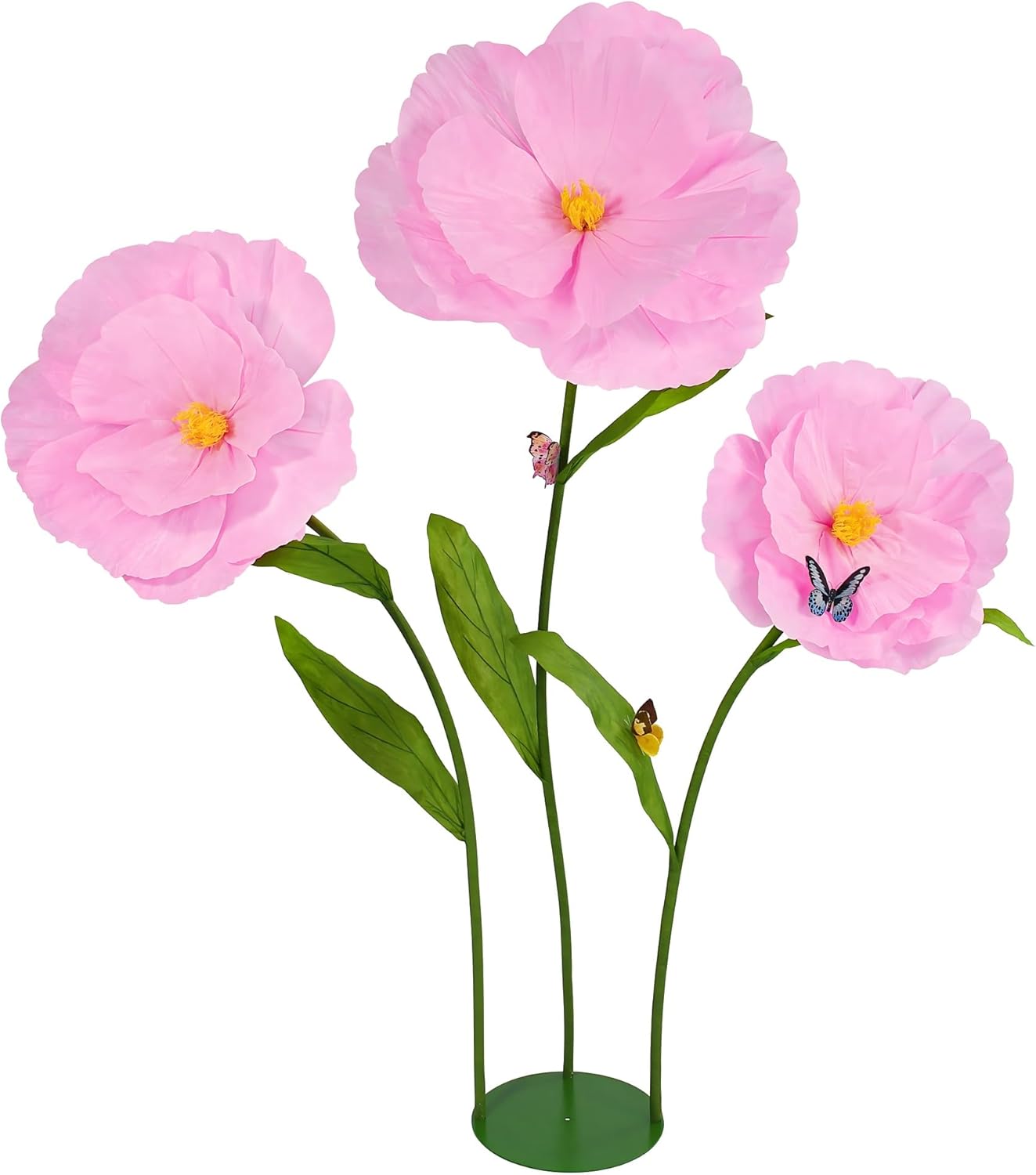 5.8 ft giant artificial flowers,large paper flower,huge poppy flowers decoration for wedding,hotel,office,window display and home farmhouse decor(pink)