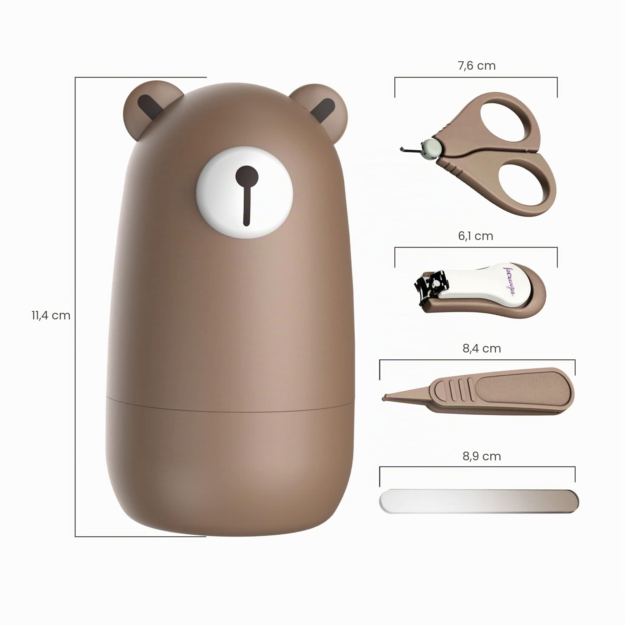 Juego de cortaúñas para bebé, kit de uñas para bebé con bonito caso, manicura infantil y pedicura, lata de cuidado de la salud para recién nacidos, niños y padres nuevos como regalos de ducha