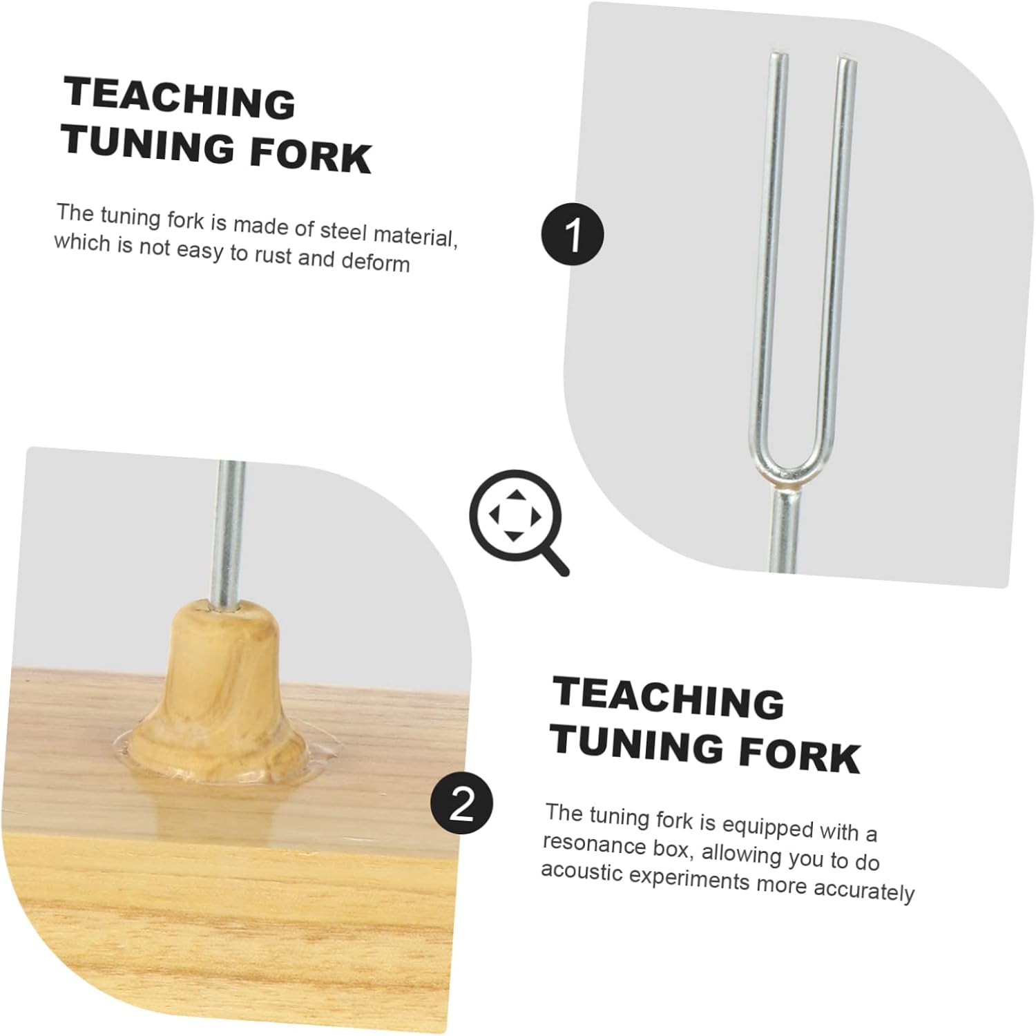 512hz Tuning Fork Mounted on Wooden Base for Physics Teaching