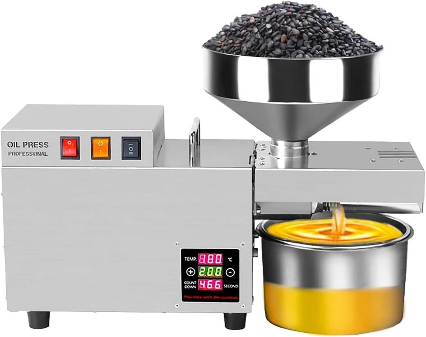 Automatic Oil Press Machine Home Hot/Cold Oil Extraction for Sunflower Olive Kernel Flax Peanut