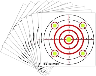 Highwild Bullseye Shooting Paper Targets - for Air Rifle/Airsoft Pistol Practice Bullet Traps - 11