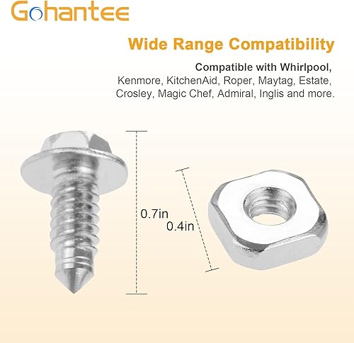 Miniatura 3 de gohantee 279393 Kits de tornillos para cable de secador, 9 piezas de repuesto para bloque de terminales Whirlpool y Kenmore que reemplazan WP279393